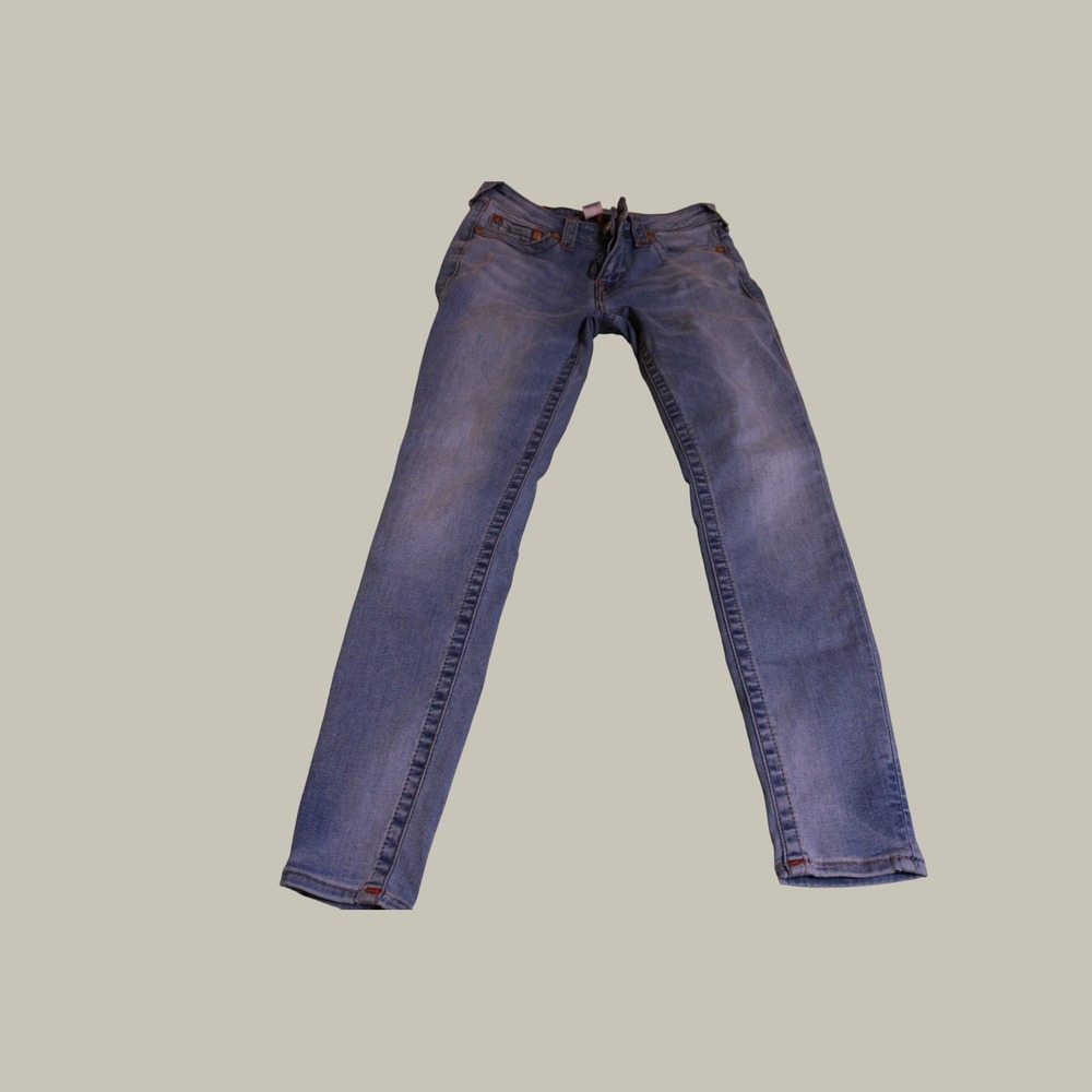 True Religion Jennie Curvy Skinny Jeans Light Wash Blue Size 27 33488-00